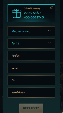 Cím és elérhetőség megadása