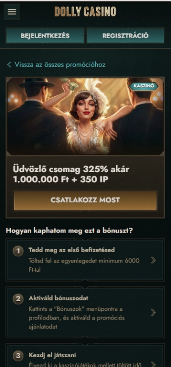 Dolly Bejelentkezési bónusz