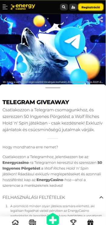 Energy Casino nélküli bónuszok