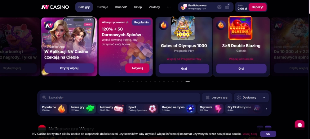 NV Casino főoldal