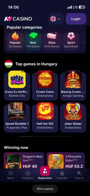 NV Casino mobilverziójak