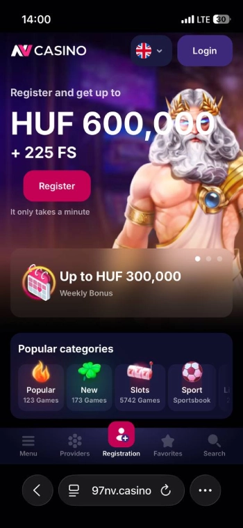 NV Casino üdvözlőbónusz
