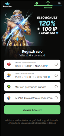 Válasszon bónuszt