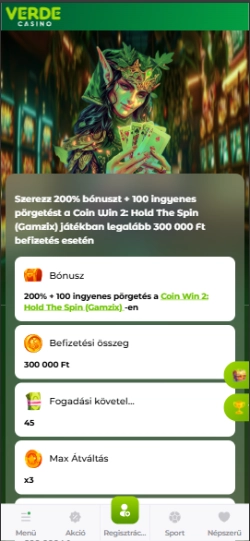Verde ingyen pörgetésekkel