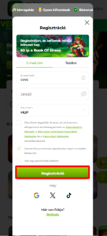 Verde Regisztráció