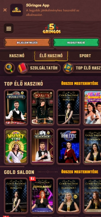 5 Gringo Élő kaszinó