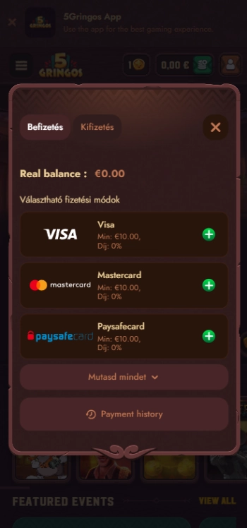 5 Gringo Fizetesi Modok