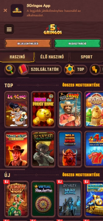 5 Gringo nyerőgépek