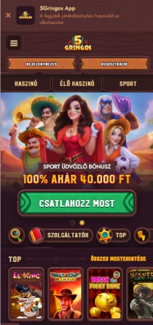 5Gringo kaszinó regisztrációs