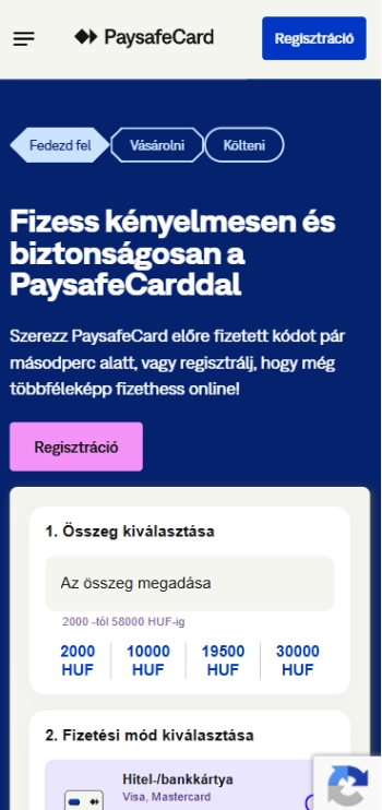 Paysafecard-kaszinó oldalak